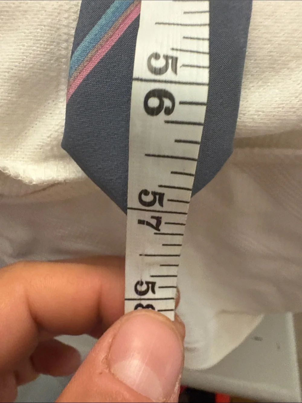 Valentino Navy Silk Tie with Pink and Teal Stripes